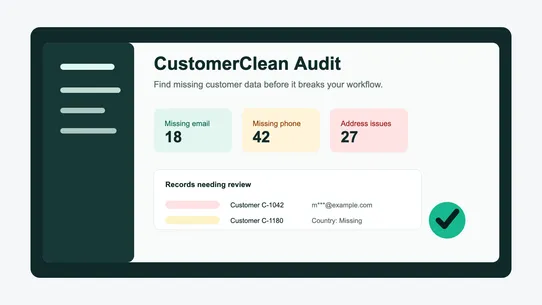 CustomerClean Audit screenshot