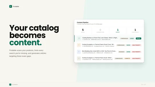 Findable: Store Content screenshot