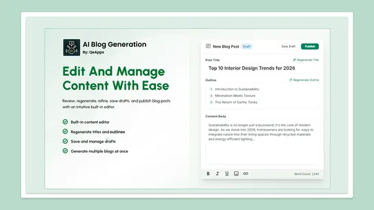 Qe AI Blog Generator screenshot