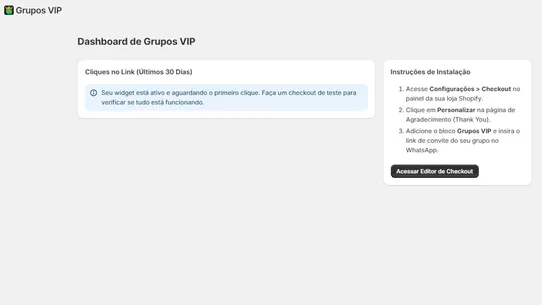 Grupos VIP: WhatsApp Checkout screenshot