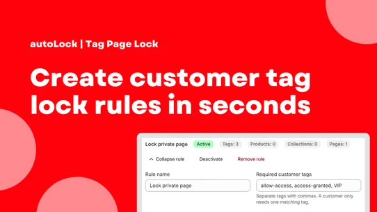 autoLock | Tag Page Lock screenshot