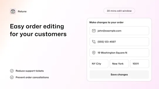 Order Editing — Retune screenshot