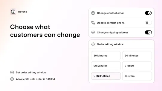 Order Editing — Retune screenshot