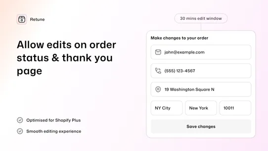 Order Editing — Retune screenshot