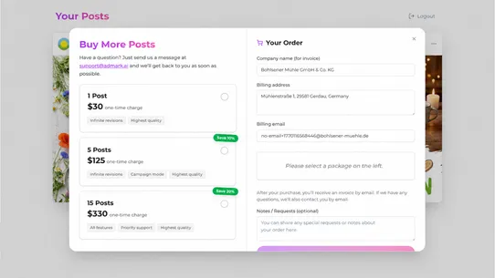 Social Media Posts by Admark screenshot