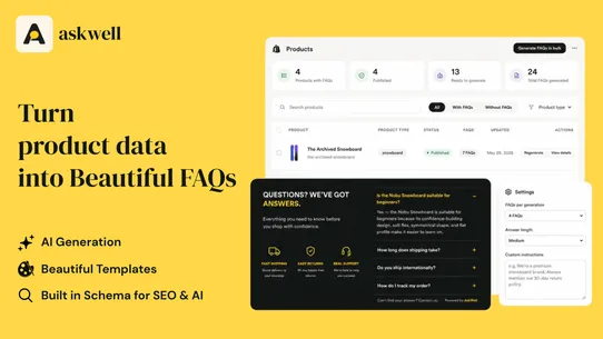 AskWell: AI FAQ &amp; Accordion screenshot