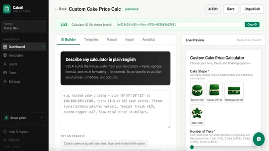 CalcAI ‑ Calculator Builder screenshot
