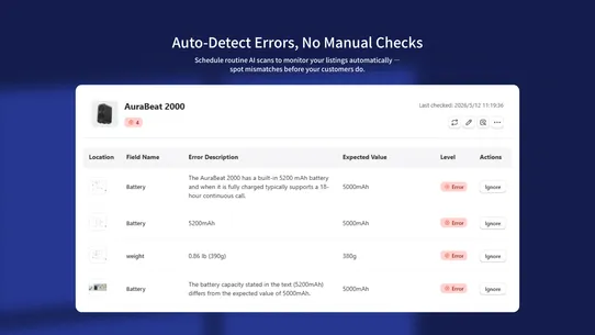 ListingLens ‑ AI Error Check screenshot