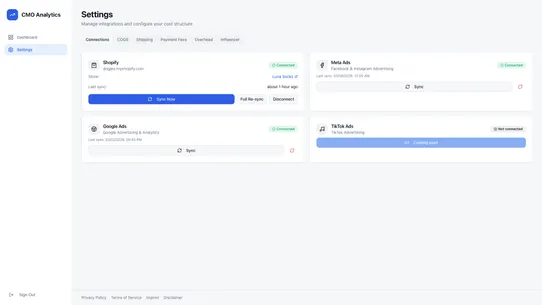 CMO Analytics | Profit Tracker screenshot