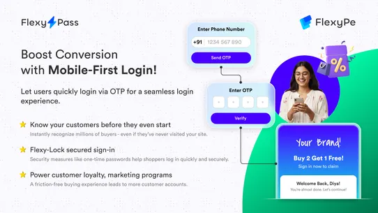 FlexyPass: OTP‑login &amp; Popups screenshot