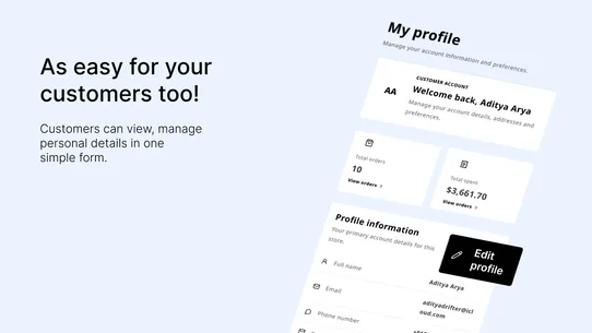 Customer Account Orders Pragma screenshot