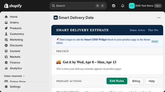Smart Estimated Delivery Date screenshot