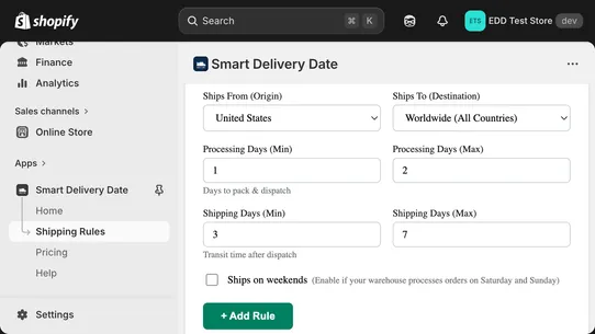 Smart Estimated Delivery Date screenshot