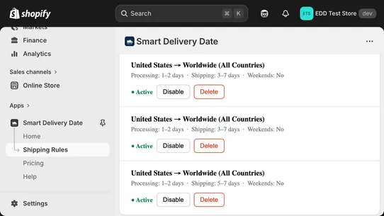 Smart Estimated Delivery Date screenshot