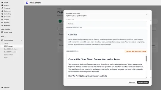 ThinkContent ‑ Draft With AI screenshot