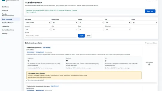 T&amp;C Inventory Analytics screenshot