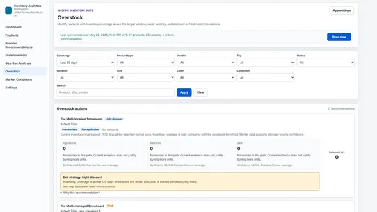 T&amp;C Inventory Analytics screenshot