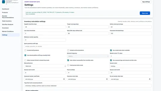 T&amp;C Inventory Analytics screenshot