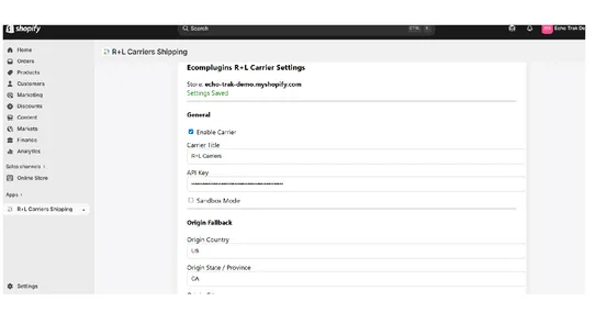 R+L Carriers Shipping screenshot