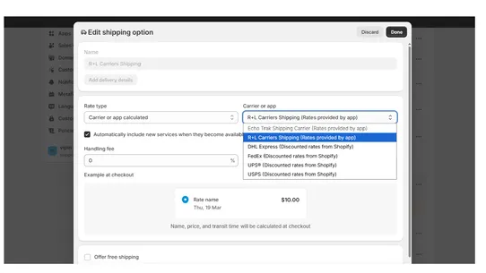 R+L Carriers Shipping screenshot