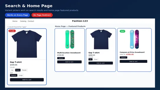 Live Price Change on variants screenshot