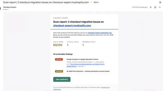 Checkout Migration Expert screenshot