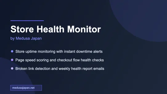 Medusa Store Health Monitor screenshot