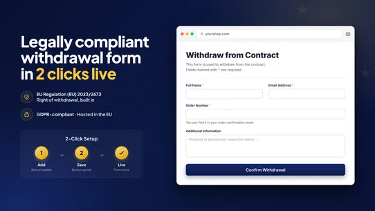 EU Withdrawal Widerruf Button screenshot