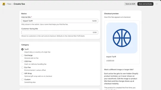 Avonix Tariffs &amp; Surcharges screenshot