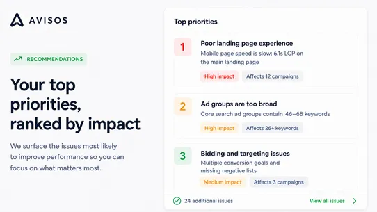 Avisos: Google Ads Audit screenshot