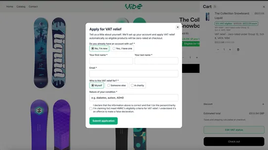Vibe VAT Relief screenshot