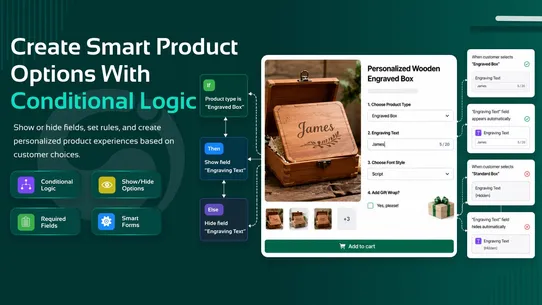 Custom Fields, Product Options screenshot