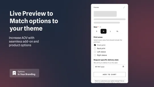 ∞ Product Options &amp; Customizer screenshot