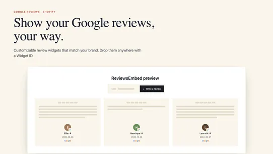 Google Reviews by ReviewEmbed screenshot