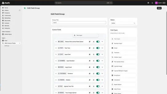 ABN Custom Fields screenshot