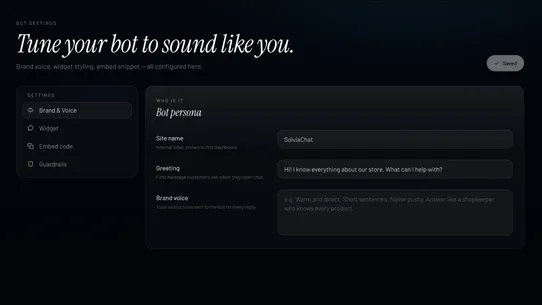 SolviaChat ‑ AI Chatbot screenshot