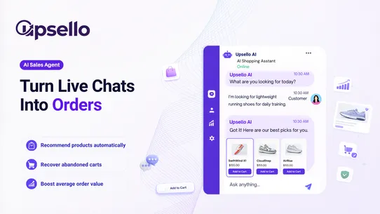 Upsello AI Sales Agent &amp; Chat screenshot