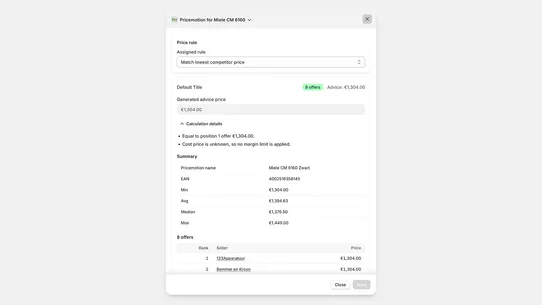 Pricemotion screenshot