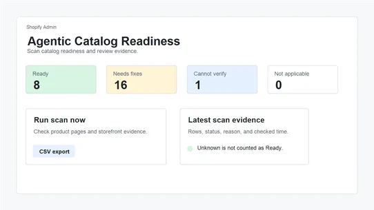 Agentic Catalog Readiness screenshot