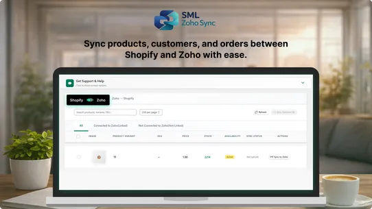 SML Zoho Sync screenshot