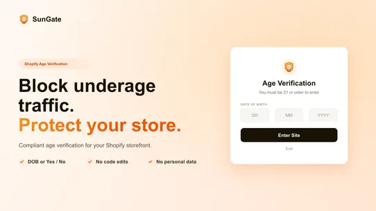 SunGate Age Verification screenshot