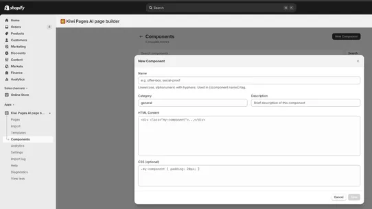 Kiwi Pages AI page builder screenshot