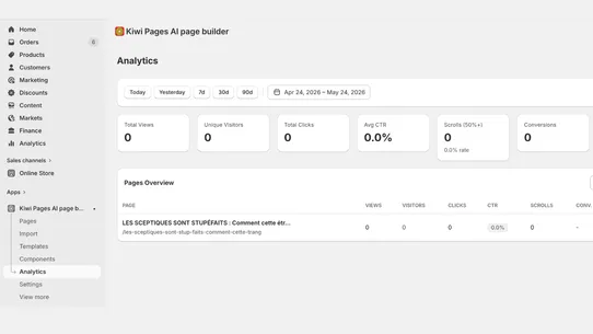 Kiwi Pages AI page builder screenshot