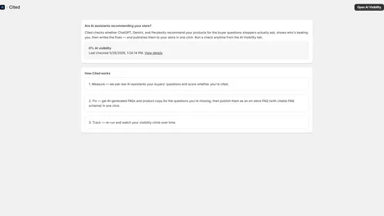 Cited: AI Search Visibility screenshot