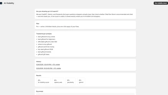 Cited: AI Search Visibility screenshot