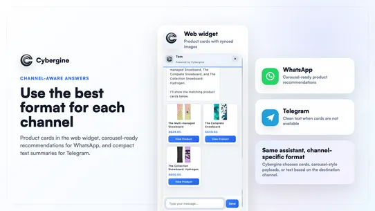 Cybergine AI Chatbot Live Chat screenshot