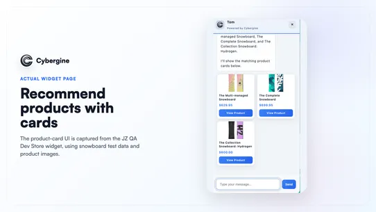 Cybergine AI Chatbot Live Chat screenshot