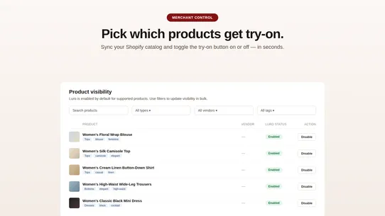 Luro: AI Virtual Try‑On screenshot