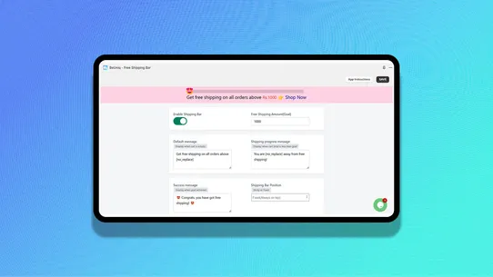 BeUniq ‑ Free Shipping Bar screenshot