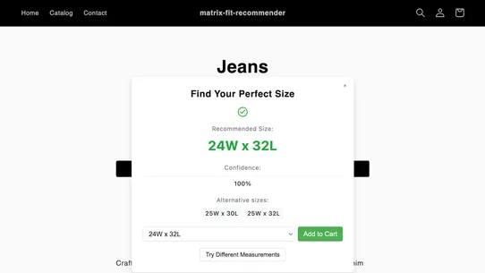 MatrixFit Recommender screenshot